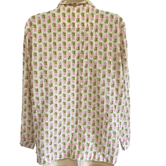 VICTORIAS SECRET Pineapple Print Button Front Pajama Top - Picture 2 of 11